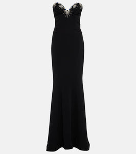 Miss Sohee Strapless silk flared gown