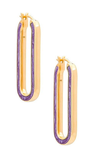 Missoma Enamel Large Hoop Earrings in Lavender