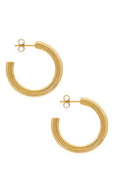 Missoma Ridge Large Hoop Earrings in Metallic Gold