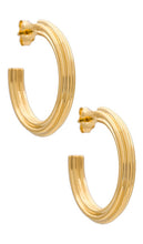 Missoma Ridge Large Hoop Earrings in Metallic Gold