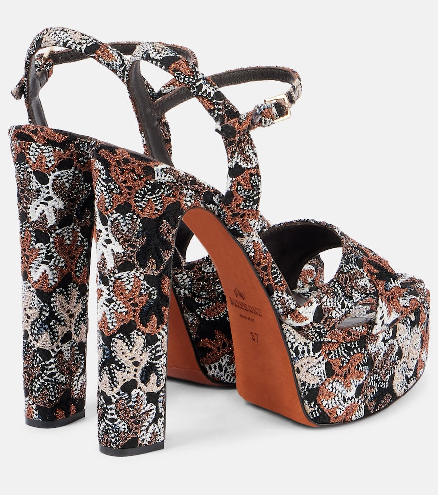 Missoni Angela Raschel lame platform sandals