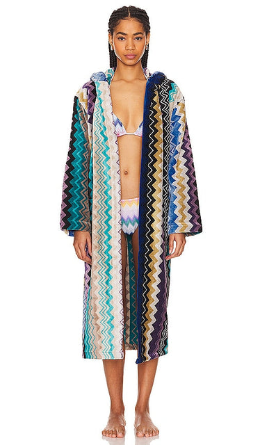 Missoni Home Giacomo Hooded Bathrobe in Multi - Missoni Home - Giacomo - Peignoir à capuche multicolore - Missoni Home Giacomo 多色连帽浴袍 - Missoni Home Giacomo Kapuzenbademantel in Multi - Missoni Home Giacomo 후드 목욕가운 멀티 - Missoni Home Giacomo Accappatoio con cappuccio in Multi