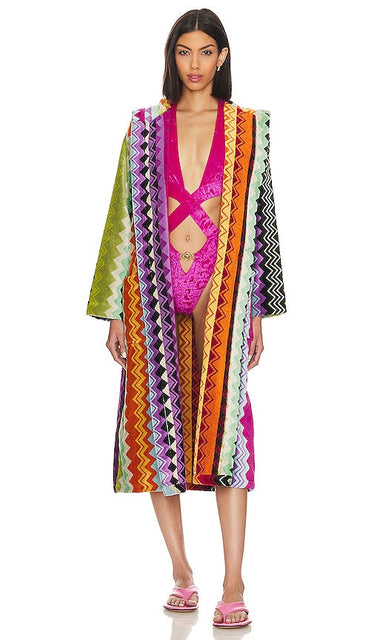 Missoni Home Giacomo Hooded Bathrobe in Orange - Missoni Home Peignoir à capuche Giacomo en orange - Missoni Home Giacomo 橙色连帽浴袍 - Missoni Home Giacomo Kapuzenbademantel in Orange - Missoni Home Giacomo 후드 목욕가운 오렌지 색상 - Accappatoio con cappuccio Missoni Home Giacomo in arancione