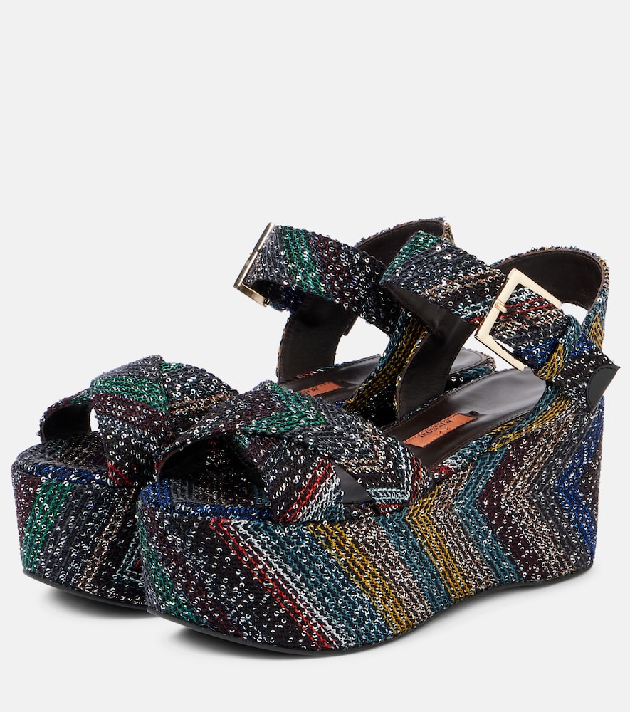 Missoni Julia Caperdoni sequined platform sandals