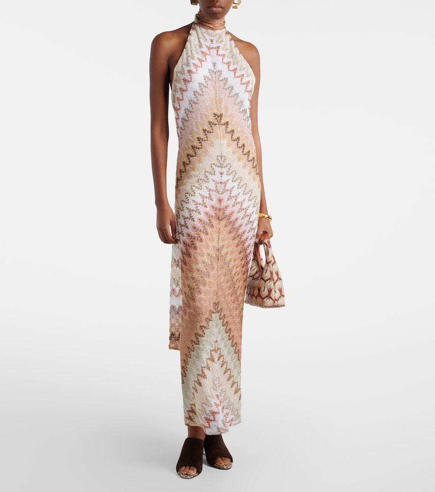 Missoni Mabel Zigzag suede wedge mules