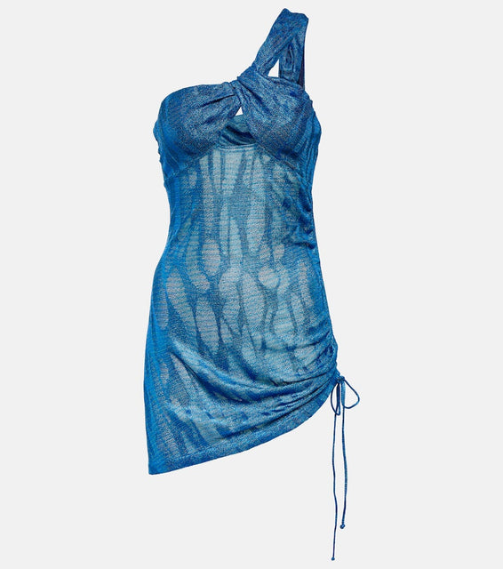 Missoni Mare Jacquard one-shoulder beach dress