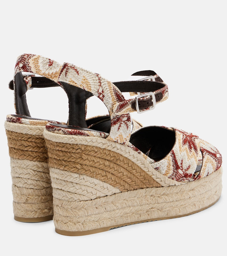 Missoni Carmen 110 lame espadrille wedges - Multicoloured High Espadrilles