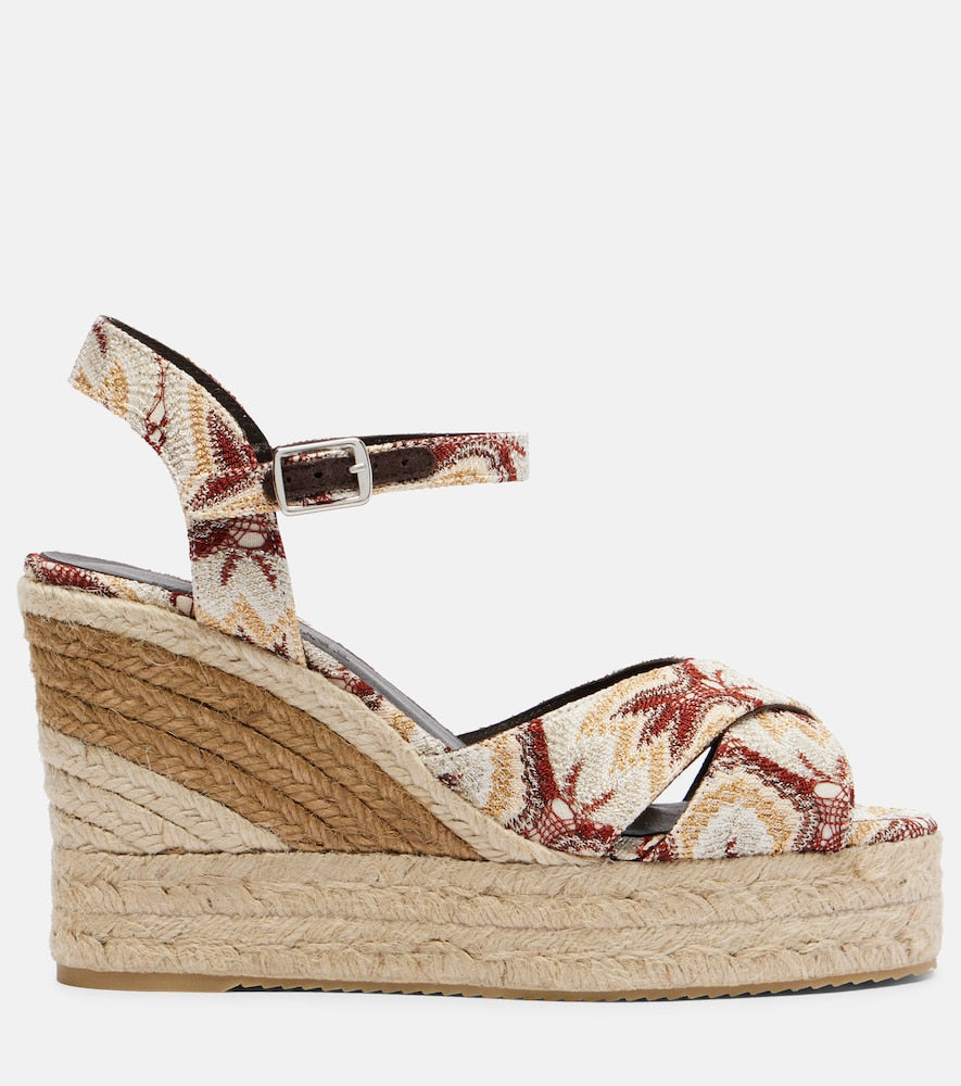 Missoni Carmen 110 lame espadrille wedges - Multicoloured High Espadrilles
