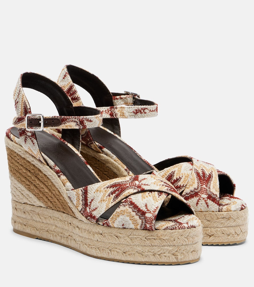 Missoni Carmen 110 lame espadrille wedges - Multicoloured High Espadrilles