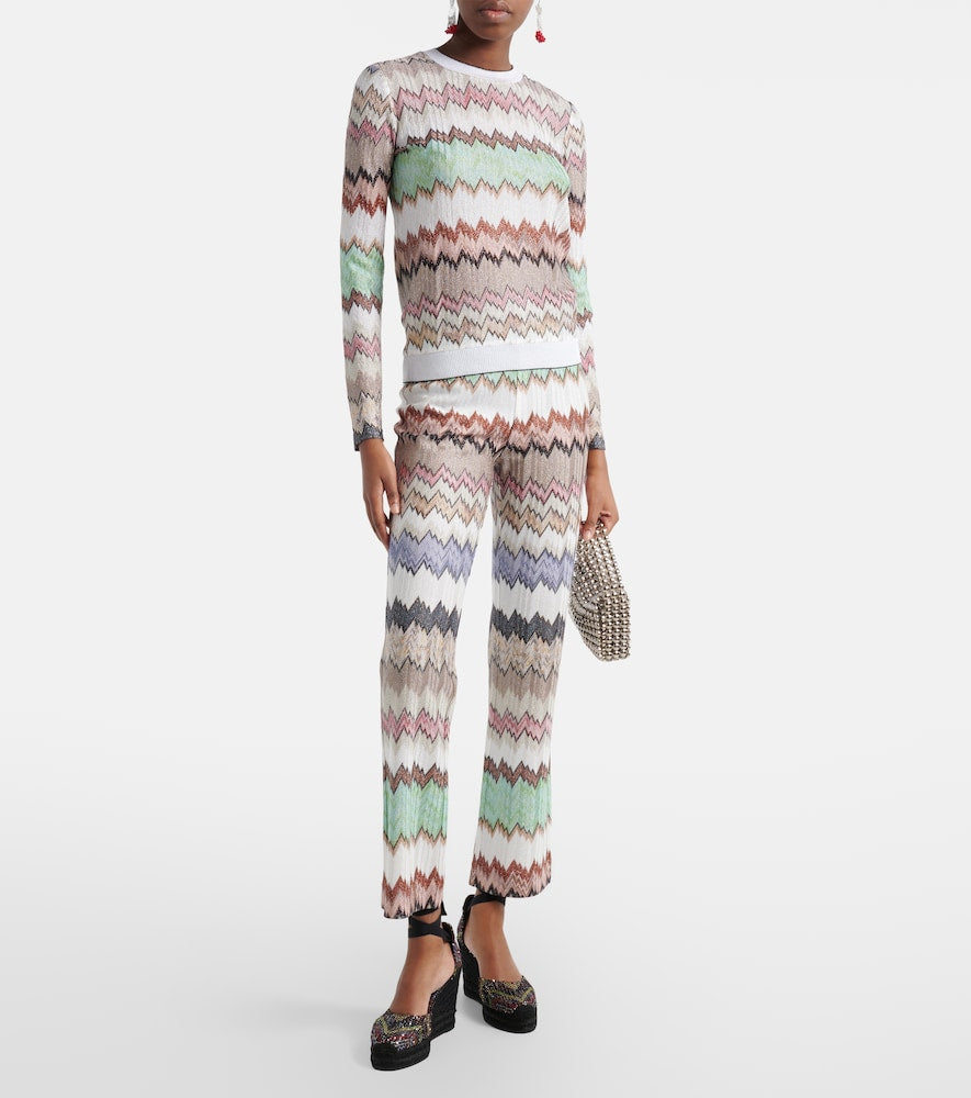 Multicoloured Missoni Eva 80 sequined espadrille wedges - High Espadrilles