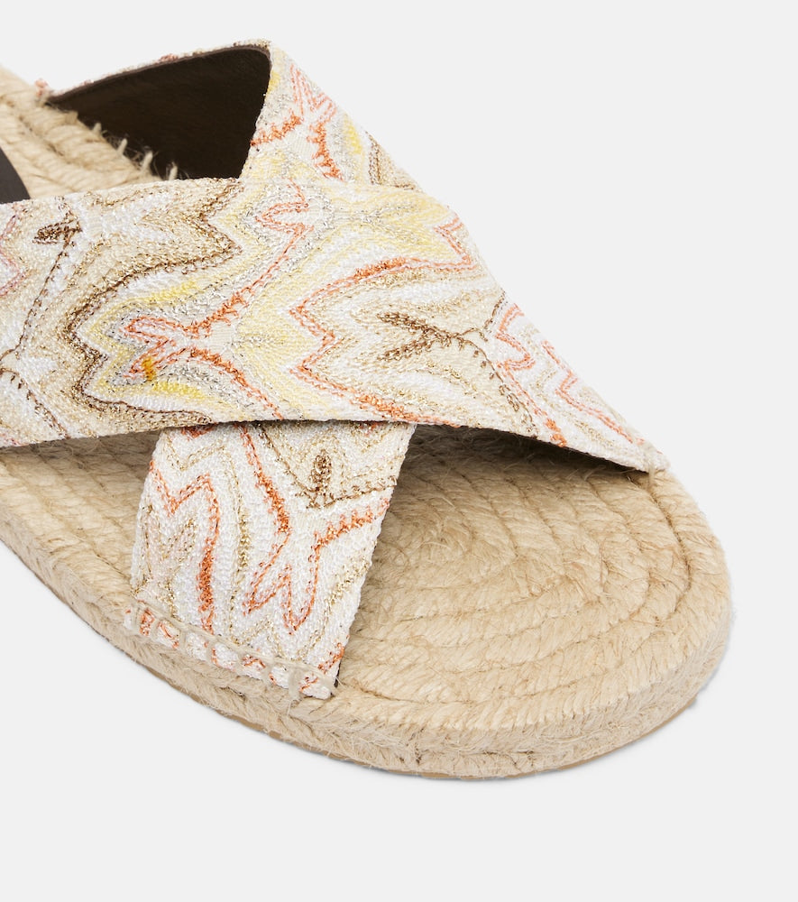 Missoni Harlow Zigzag lame espadrille sandals - Multicoloured Flat Espadrilles