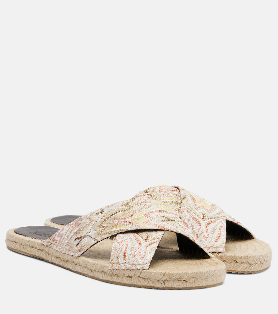 Missoni Harlow Zigzag lame espadrille sandals - Multicoloured Flat Espadrilles