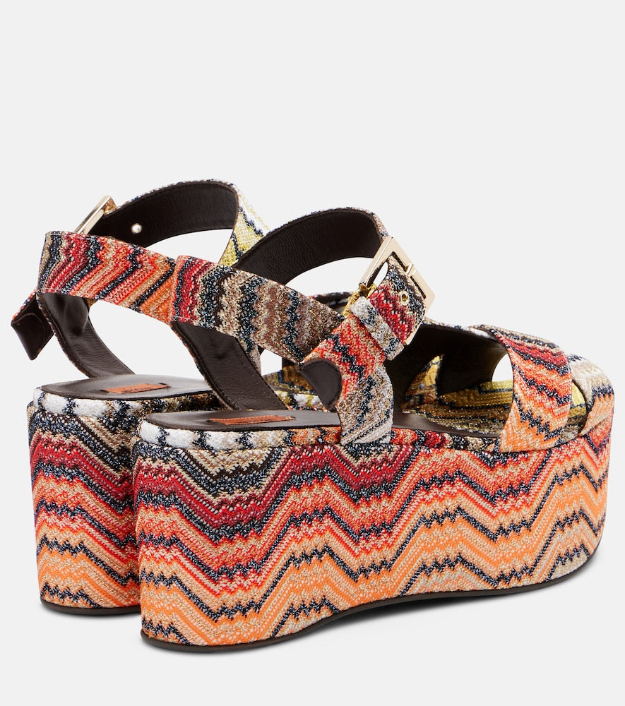 Missoni Julia Zigzag lame platform sandals in Multicoloured - Heeled Sandals