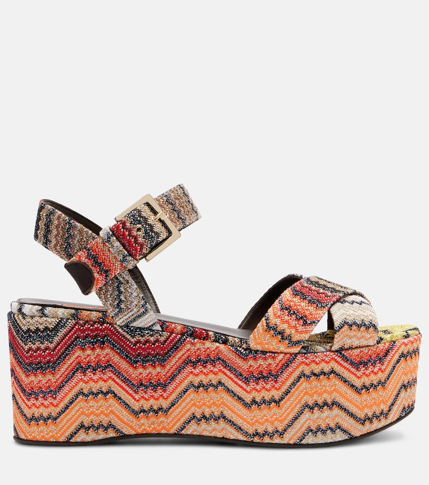 Missoni Julia Zigzag lame platform sandals in Multicoloured - Heeled Sandals