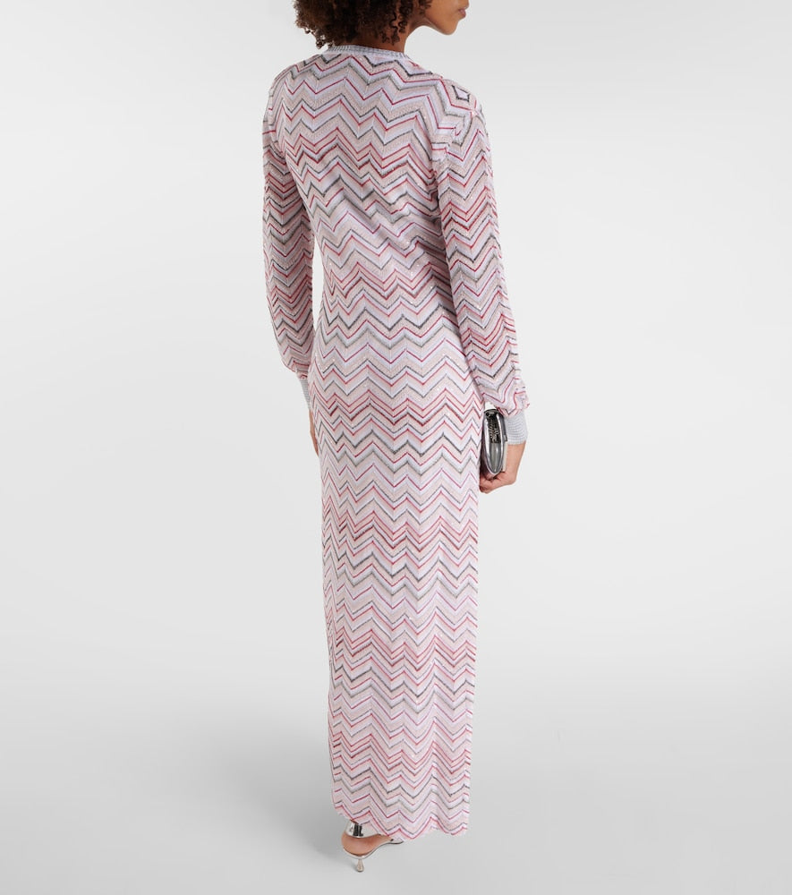 Missoni Zig Zag metallic knit maxi dress