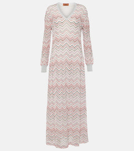 Missoni Zig Zag metallic knit maxi dress