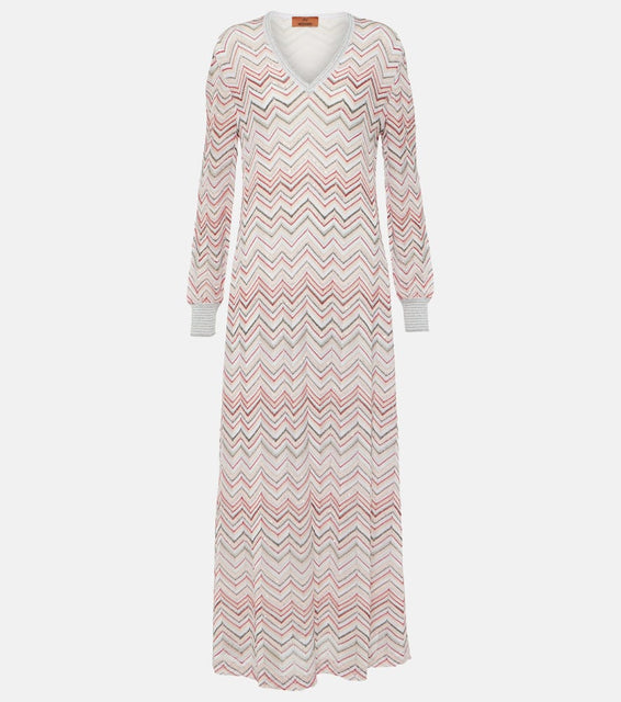 Missoni Zig Zag metallic knit maxi dress