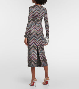 Missoni Zig Zag sequined midi dress