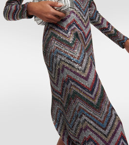 Missoni Zig Zag sequined midi dress