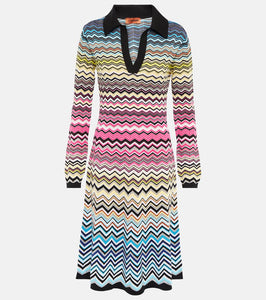 Missoni Zig-zag knit cotton-blend midi dress