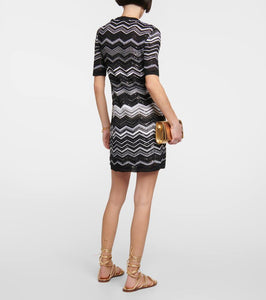 Missoni Zig-zag knit sequined minidress