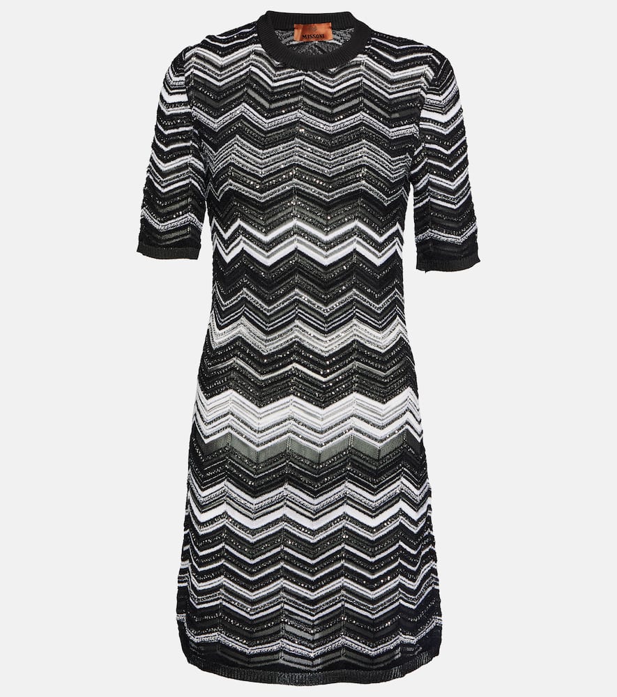 Missoni Zig-zag knit sequined minidress