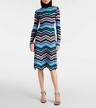 Missoni Zigzag knitted turtleneck midi dress