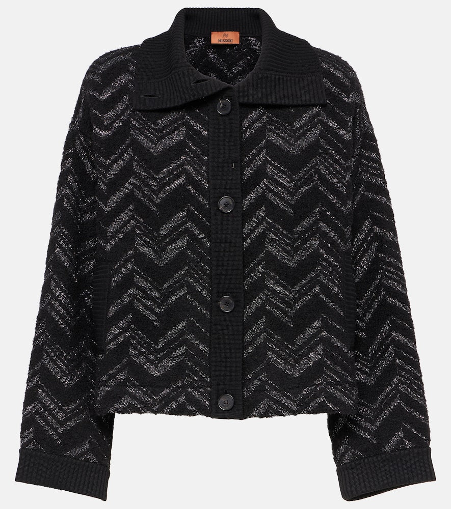 Missoni Zigzag lam√É¬© and boucl√É¬© cardigan
