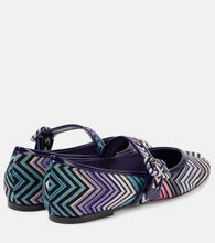 Missoni Zigzag leather-trimmed Mary Jane flats