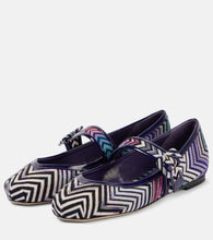 Missoni Zigzag leather-trimmed Mary Jane flats