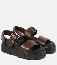 Miu Miu 50 leather platform sandals - Miu Miu 50 皮革厚底凉鞋