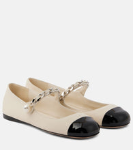 Miu Miu Chain-detail leather Mary Jane flats - Miu Miu 链条装饰皮革玛丽珍平底鞋