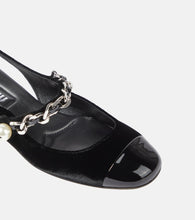 Miu Miu Chain-detail velvet slingback pumps