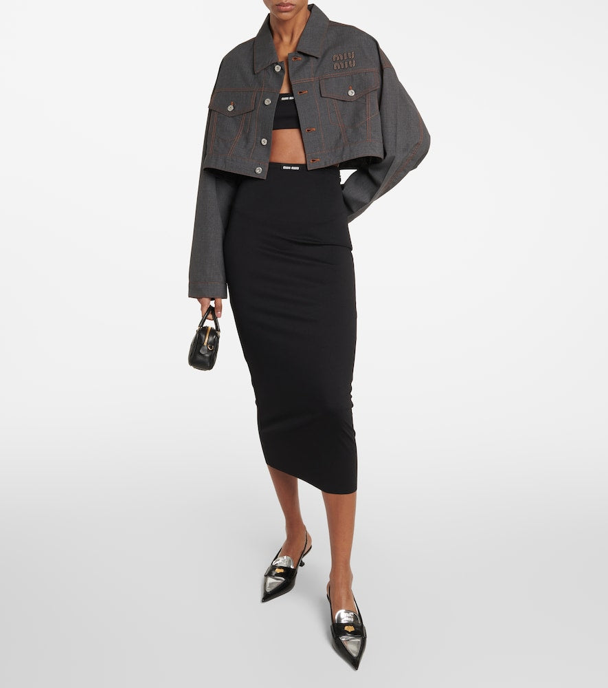 Miu Miu Cropped virgin wool jacket