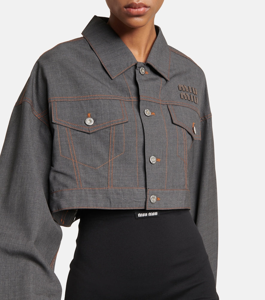 Miu Miu Cropped virgin wool jacket