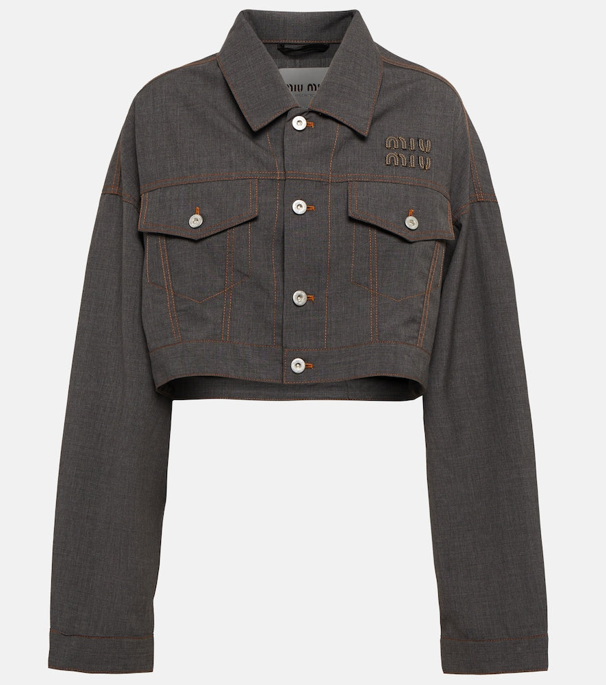 Miu Miu Cropped virgin wool jacket - Miu Miu 短款羊毛外套