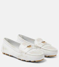 Miu Miu Distressed suede penny loafers - Miu Miu 做旧麂皮便士乐福鞋