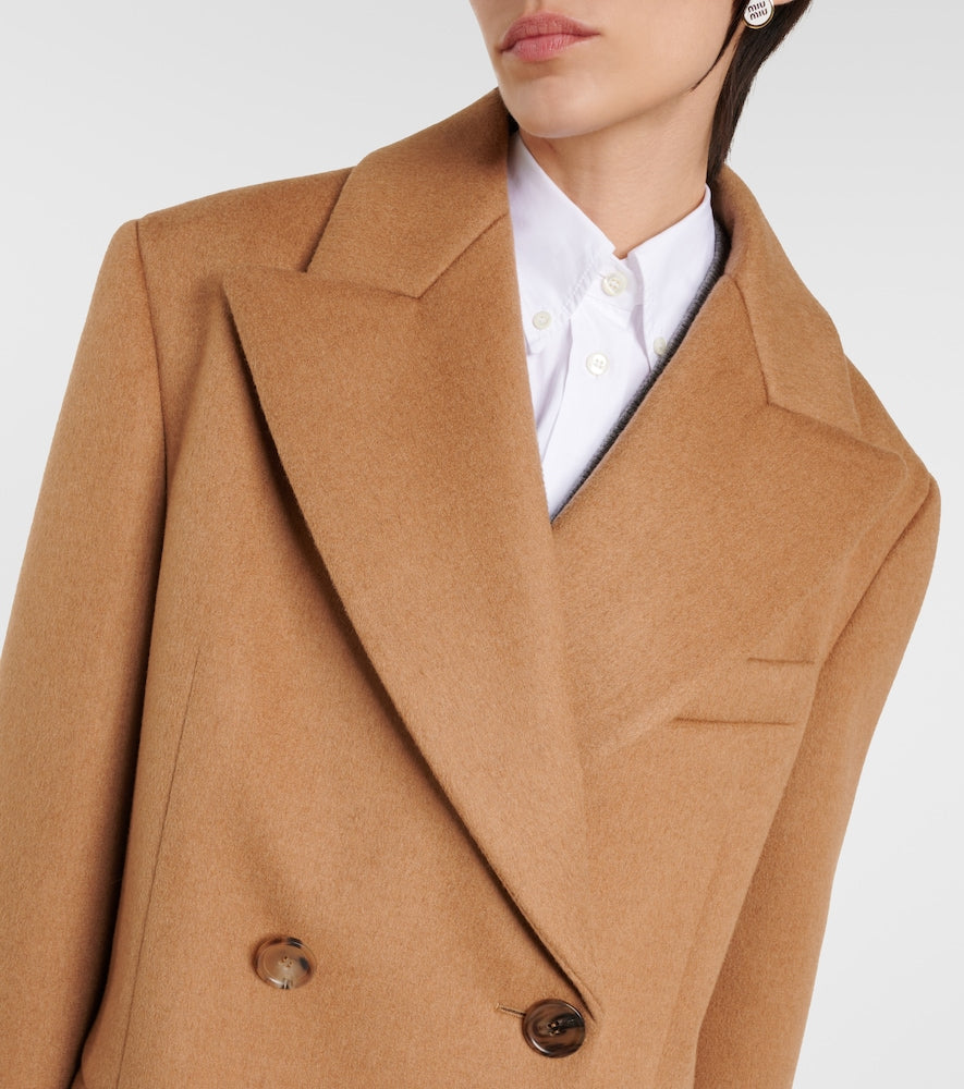 Miu Miu Double-breasted camel hair jacket