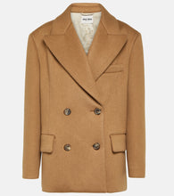 Miu Miu Double-breasted camel hair jacket - Miu Miu 双排扣驼绒外套