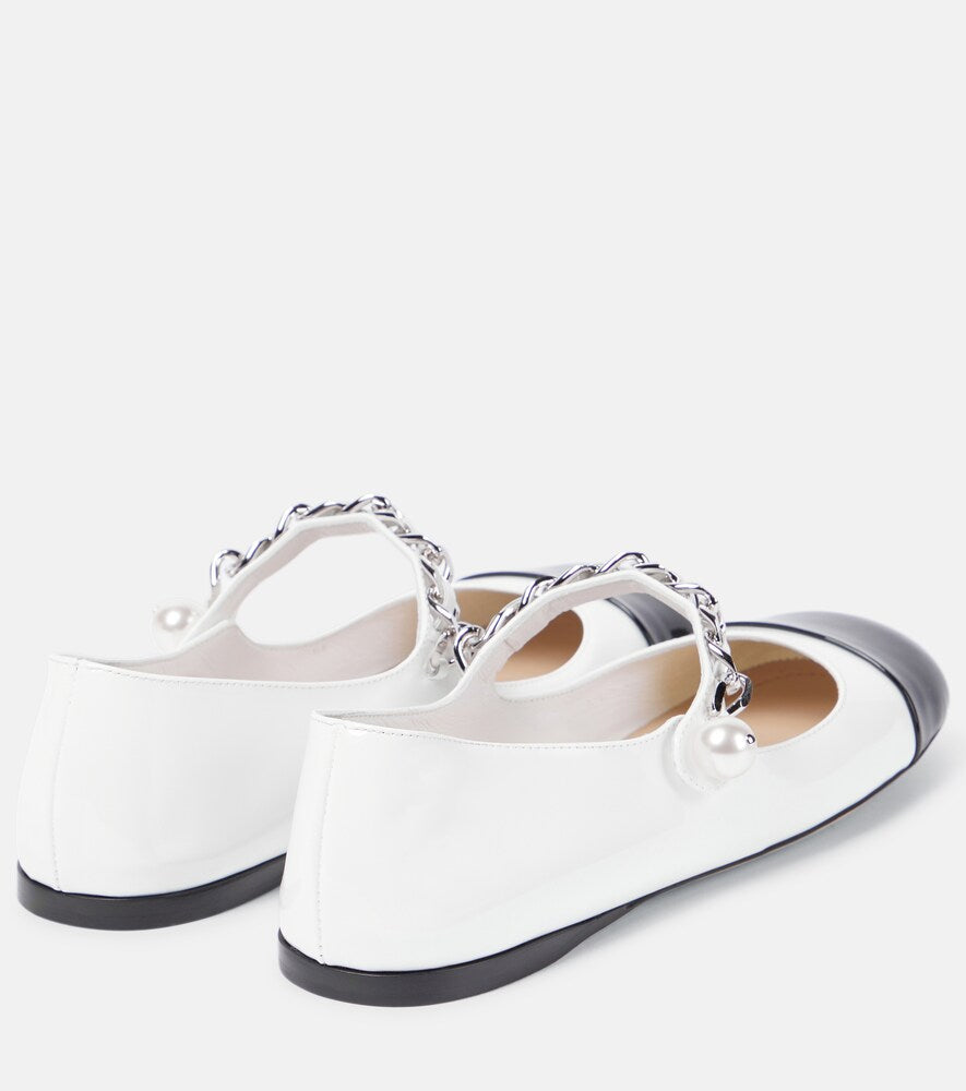 Miu Miu Embellished leather ballet flats