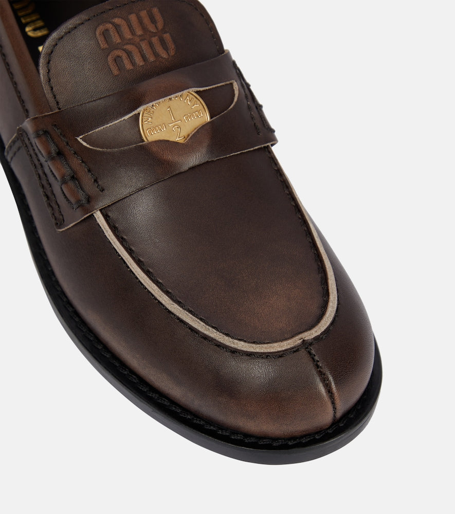 Miu Miu Embellished leather loafers