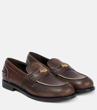 Miu Miu Embellished leather loafers - Miu Miu 缀饰皮革乐福鞋