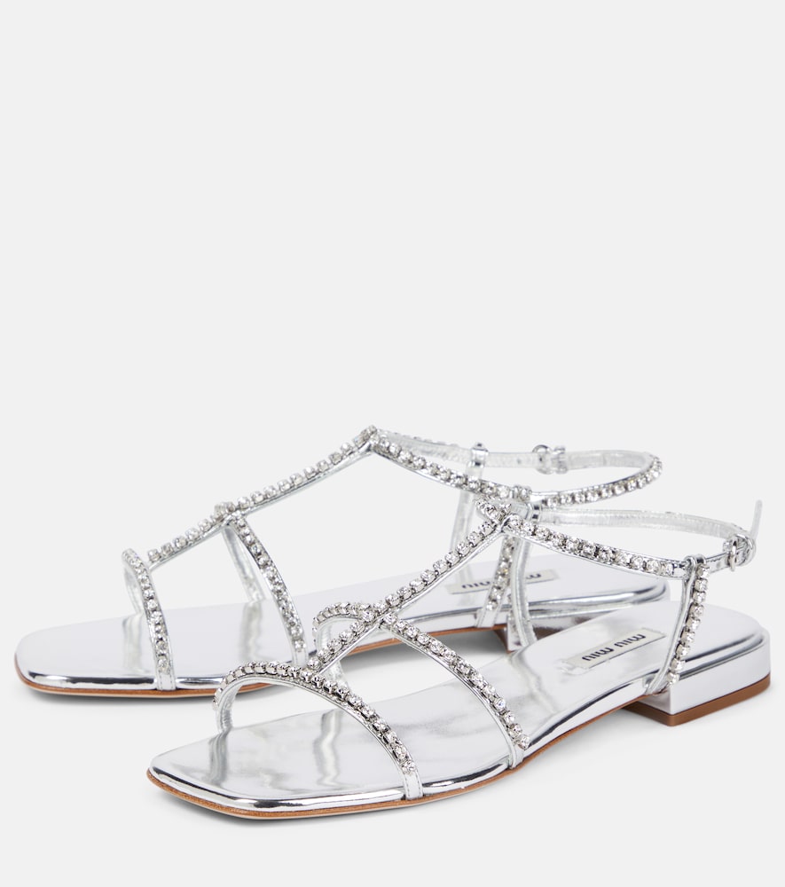 Miu Miu Embellished leather sandals