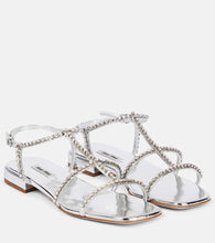 Miu Miu Embellished leather sandals - Miu Miu 缀饰皮革凉鞋