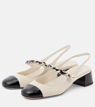 Miu Miu Embellished leather slingback pumps