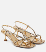 Miu Miu Embellished metallic leather sandals - Miu Miu 金属装饰皮革凉鞋