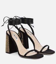 Miu Miu Embellished satin sandals - Miu Miu 缀饰缎面凉鞋