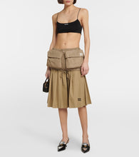 Miu Miu Embroidered pleated cotton midi skirt