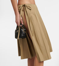 Miu Miu Embroidered pleated cotton midi skirt