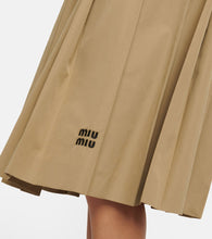 Miu Miu Embroidered pleated cotton midi skirt